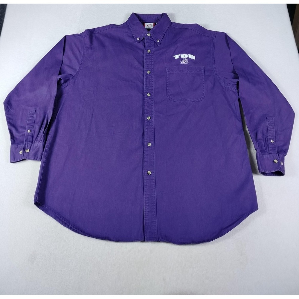Vintage Cadre Athletic Shirt Mens 2XL Purple TCU Horned Frogs NCAA Football‎